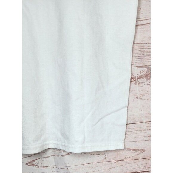 Beach Simple Cotton Blend Made In America Small White Tank Top - Picture 7 of 9
